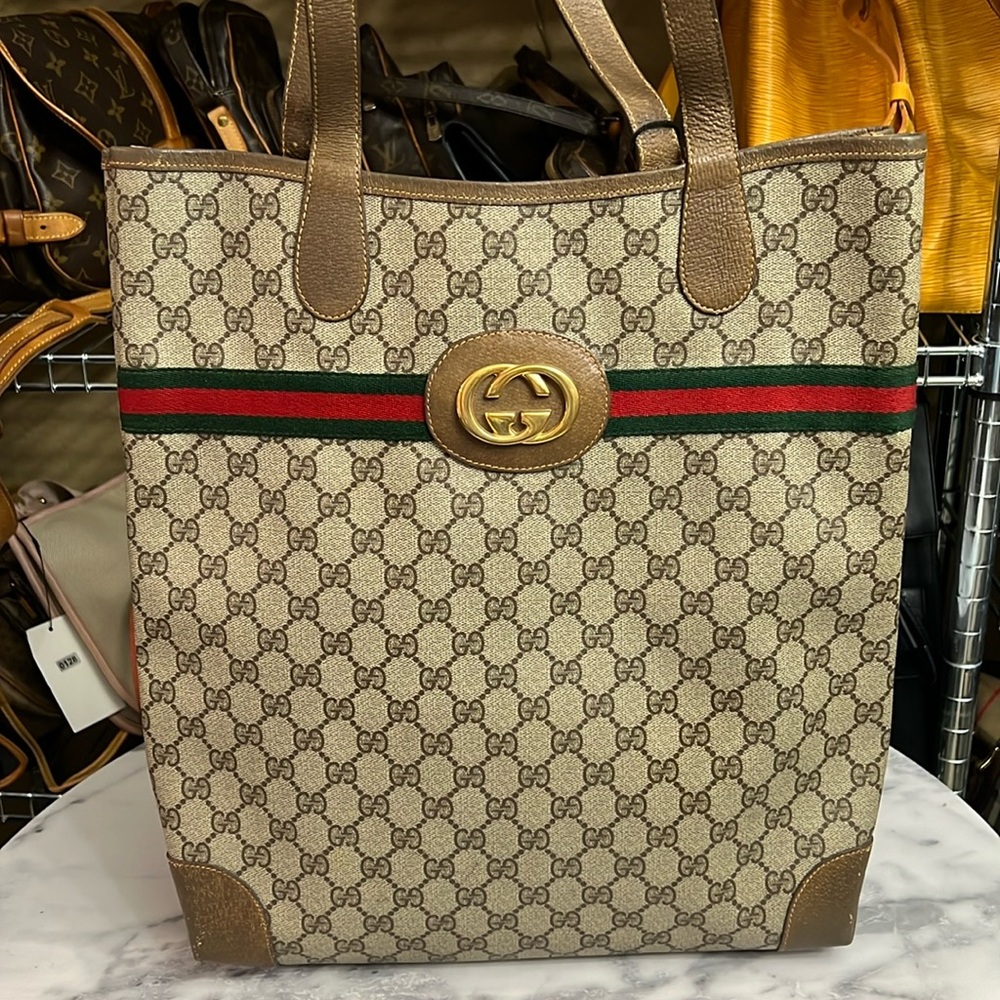 Vintage Gucci | Sherry Web GG Shoulder Tote Bag